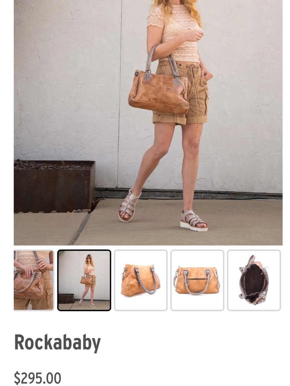 Bed|Stu NWT Oats  Icicle Rustic Leather Shoulder Handbag , Retails $295 - Picture 8 of 11